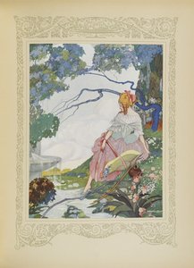 En dag stoppede hun ved siden af et springvand, illustration fra 