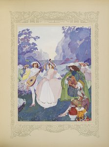 Der var hyrder og hyrinder, der dansede til lyden af fløjter og sækkepiber, illustration fra 