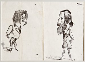 Karikaturer (tusch på papir) af Umberto Tirelli