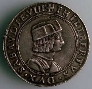 4-Testoon. Hertugdømmet Savoyen, Italien, Forside: Philibert II, hertug af Savoyen, 1497-1504 af Unbekannt