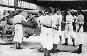 6-tommer kanonboremaskine, Royal Navy uddannelsesinstitution, Shotley, Suffolk, 1936 af Unbekannt