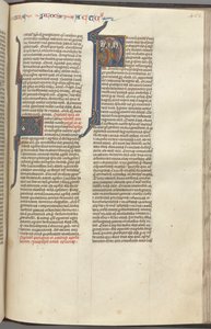 74. Fol. 463r, Acts, historisk initial P, Himmelfart, ca. 1275-1300. af Unbekannt
