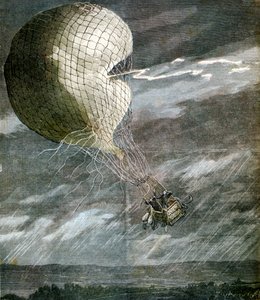 En ballon ramt af et lyn nær Chicago, Illinois, USA, 1891 af Unbekannt