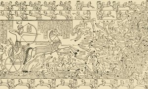En kampscene fra Rameseum ved Theben, 1890. af Unbekannt