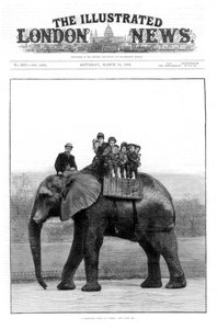 En farveltur på Jumbo, London Zoo, 1882 af Unbekannt