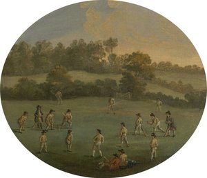 A Game of Cricket The Royal Academy Club i Marylebone Fields, nu Regent
