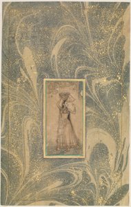 Ein Mädchen trägt einen Korb auf dem Kopf, frühes 18. Jahrhundert von Unbekannt