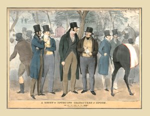 En gruppe af sportskarakterer i Epsom, c1832. af Unbekannt
