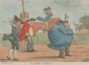 En haglstorm, 1800-1820. af Unbekannt