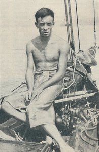 En moderne Ulysses. Gerbault fotograferet ved Suva, på Fiji-øerne, 1936 af Unbekannt