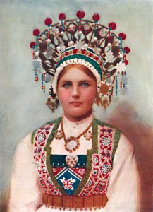 En norsk pige i brudekjole, 1912 af Unbekannt