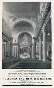 En bemærkelsesværdig interiørdekoration ved St. Peters Italian Church, 1933 af Unbekannt