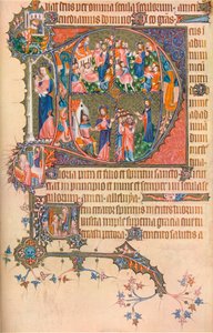 En side fra Egerton Bohun Psalter-Hours, 1370, 1937 af Unbekannt