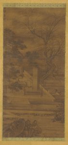 En digter, der drømmer i sin pavillon ved floden, Ming- eller Qing-dynastiet, 1600-tallet. af Unbekannt