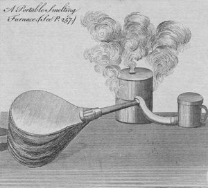 En bærbar smelteovn, 1761. af Unbekannt