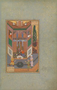 A Ruffian Spares Life of a Poor Man, Folio 4v fra a Mantiq al-tair Language of the Birds, c16 af Unbekannt