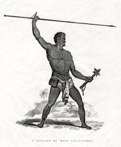 A Savage of New Caledonia, sydvestlige Stillehav, 1800-tallet af Unbekannt