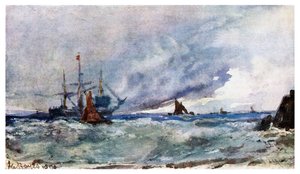 En undersøgelse af himmel og hav fra dækket af et fartøj ud for Tarifa, 1901 af Unbekannt