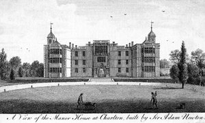 En udsigt over herregården i Charlton, bygget af Sir Adam Newton af Unbekannt