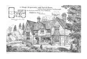 Et Village Dispensary and Parish Room bygget i East Kennett, Marlborough, 1884. af Unbekannt