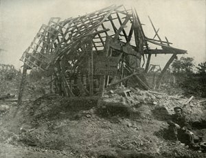 En landsby på vestfronten, 1919. af Unbekannt