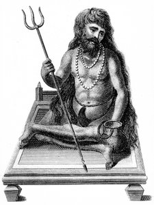 En yogi, der mediterer, 1811 af Unbekannt