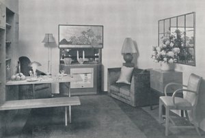 En spise- og opholdsstue, 1942. af Unbekannt