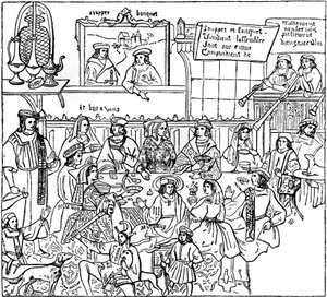 Et middagsselskab, slutningen af det 15. århundrede, 1910 af Unbekannt