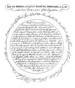 En faksimile af pladen i den første udgave af Boswells Life of Johnson, 1907 af Unbekannt