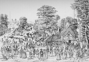 En fest i Horselydown, Southwark, i 1590, 1904 af Unbekannt
