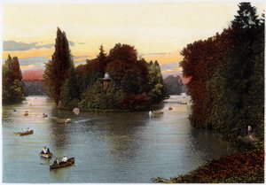 En sø i Bois de Boulogne, Paris, ca. 1900 af Unbekannt