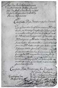 Et brev fra det hollandske ostindiske kompagni til Willem Adriaan van der Stel, 1700-tallet 1931 af Unbekannt