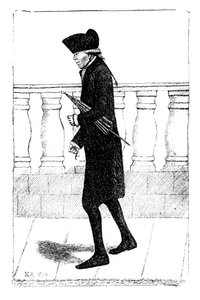 En mand, der går med en paraply under armen, 1784 af Unbekannt