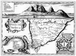 Et kort over Kap det Gode Håb, Sydafrika, 1719 1931 af Unbekannt