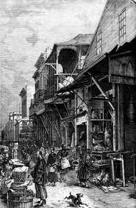 En markedsplads i San Francisco, Californien, USA, midten af det 19. århundrede c1880 af Unbekannt