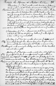 En side fra John Newtons tidsskrift, 1750-1754 1965 af Unbekannt