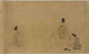 En digtkomponeringskonkurrence blandt forskellige håndværkere, Nanbokucho-perioden, 1333-1392. af Unbekannt