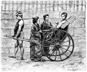 En rickshaw, Japan, 1895 af Unbekannt
