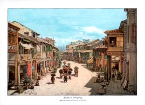 En gade i Hong Kong, 1900 af Unbekannt