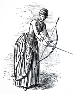 En ung dame, der øver sine bueskydningsevner af Unbekannt