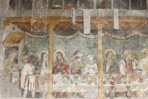 Abondance klosterkirke fresco: brylluppet i Cana, Abondance, Frankrig af Unbekannt