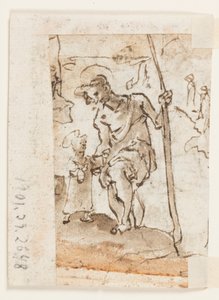 Tilbedelse af magi, St. Christopher og Christ Child af Unbekannt