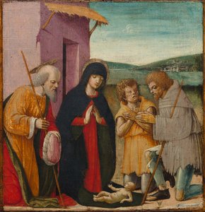 Tilbedelse af hyrderne, ca. 1480-1500. af Unbekannt