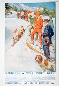 Annonce for Burberry vintersportskjole, 1928 af Unbekannt