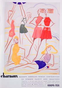Annonce for Krepe-Tex badedragter, 1935 af Unbekannt