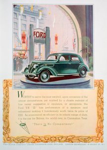 Annonce for Ford V8 22 bil, 1937 af Unbekannt