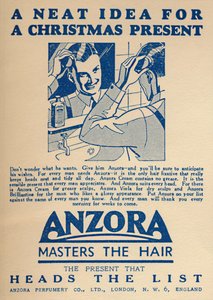 Annonce for Anzora hårfikseringsmiddel, 1936. af Unbekannt