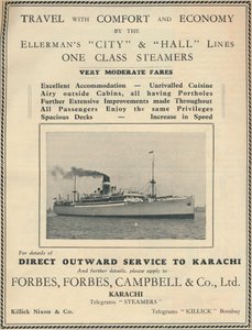 Annonce for Ellermans dampskibe, 1936. af Unbekannt