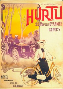 Werbung für Hurtu-Autos und -Fahrräder, ca. 1900er