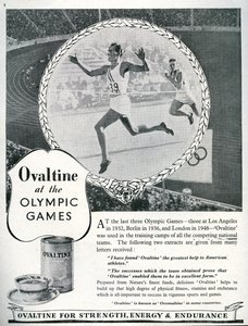 Annonce for Ovaltine ved de olympiske lege i London 1948 (litho) af Unbekannt
